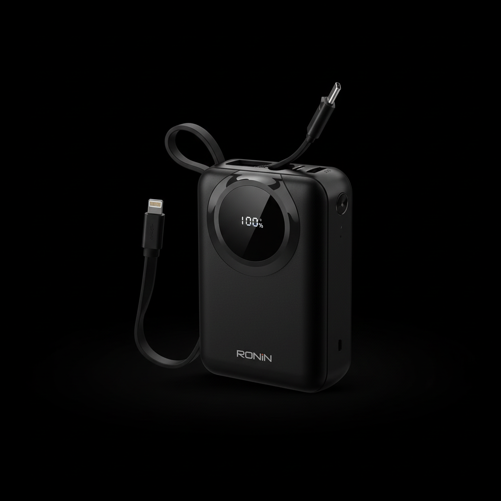 RONIN Zapster power bank on black background